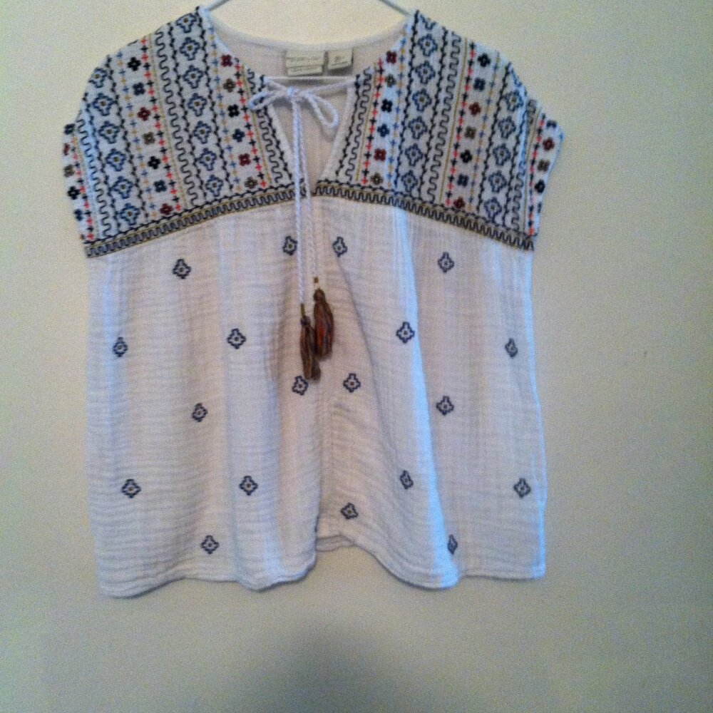 Rachel Zoe Top Women's Size Large White Mulitcolor